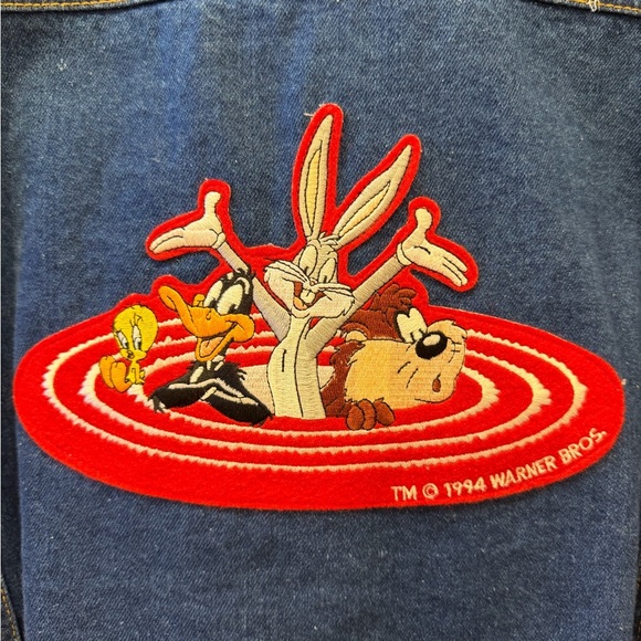 VTG 90s LOONEY TUNES Denim Jacket - Picture 2 of 6